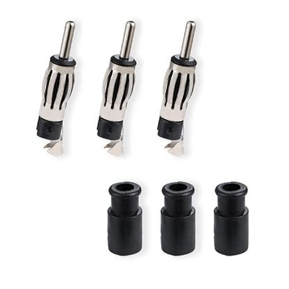 3PCS DIN Plug Crimp Connector Straight Adapter FM/AM Car Radio Antenna Connection DIN Plug Lantern Adapter for Cable RG58 FM/AM Digital Radio - size: Connector 1