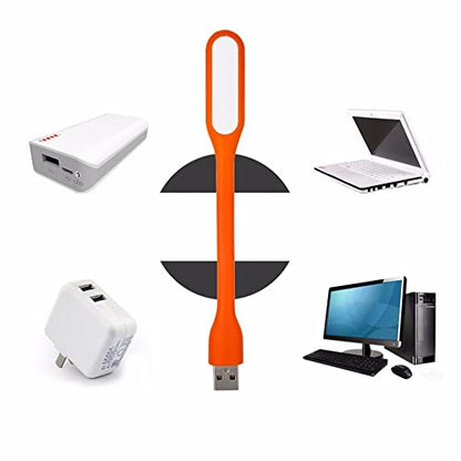 Flexible Mini USB LED Lamp Light Portable Night Light Compatible for Power Bank, Laptop, Notebook, Reading, Computer Keyboard USB Reading Light (8pcs, Orange)