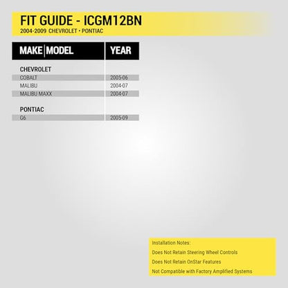 Scosche ICGM12BN Double DIN Radio Install Dash Kit Compatible with Select 2004-09 Non-Amplified Chevrolet and Pontiac Vehicles - Complete Car Stereo Installation Kit - See Vehicle Fit Guide in Images - style: Complete Installation Kit