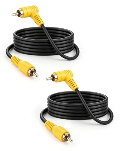 GELRHONR 90 Degree RCA Male to Male Extension Video Cable,4.9FT - color: RCA M to Grad RCA M,1.5M