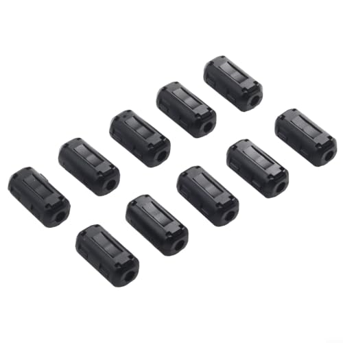 Ferrite Ring Noise Suppressor Clips 10 Pack, Filter for Clearer Audio, Video, and USB Data Transmission, Easy Installation(black) - color: black