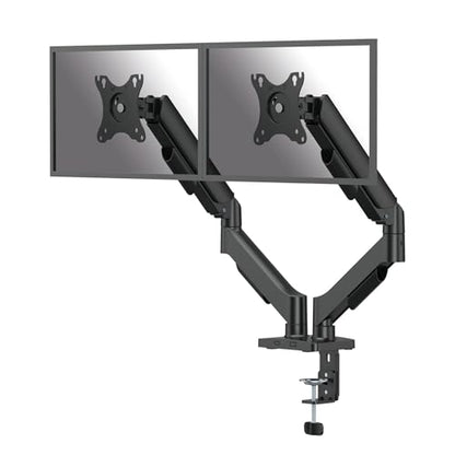 Fellowes Everyday Plus Dual Gas Spring Monitor Arm Holds Two Screens up to 32" Weighing 4.4-19.84 lbs ea, Height Adjusting, Tilt, Swivel, Rotate, VESA 75/100, Clamp or Grommet Mount, Cable Management - style: Everyday Plus Dual Arms