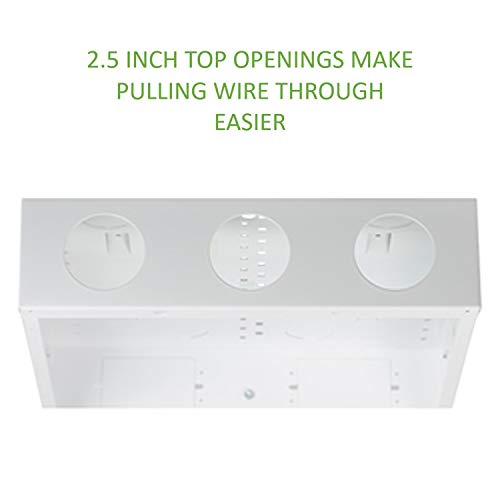 Legrand - OnQ 14 Inch Cable Management, In-Wall 20-Gauge Media Box, Structured Wiring Enclosure with 2.5 Inch Openings for Wires, Glossy White, EN1400