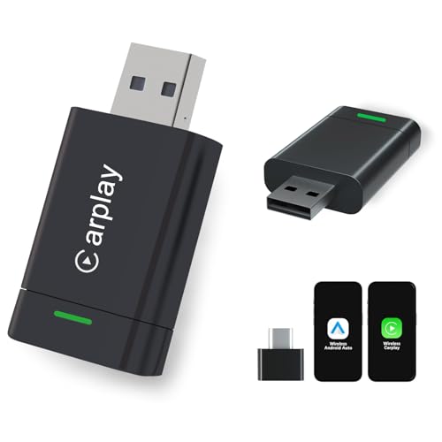 2026 Upgraded Wireless CarPlay Adapter for iPhone – Mini Wired to Wireless Dongle, Fast 5.8GHz WiFi & Bluetooth Connection, Plug & Play, Universal for OEM Wired CarPlay Cars