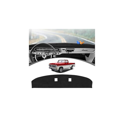 FIILINES Dash Cover for 1967-1972 Ford F100 F250 F350 Pickup Truck Interior Accessories, Dashboard Mat Dashboard Pad Carpet Dash Mat Sunshade Non-Slip Polyester Protector No Glare Black - size: For F100/ F250/ F350 1967-1972