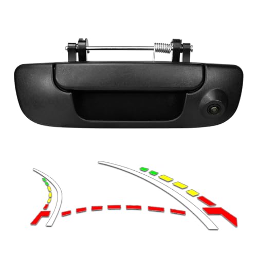 Tailgate Handle Reverse Backup Camera Replacement for Dodge Ram 2002-2008 Ram 1500, 2500, 3500, GreenYi AHD 720P Pickup Rear View Parking Camera with Trajectory Guideline