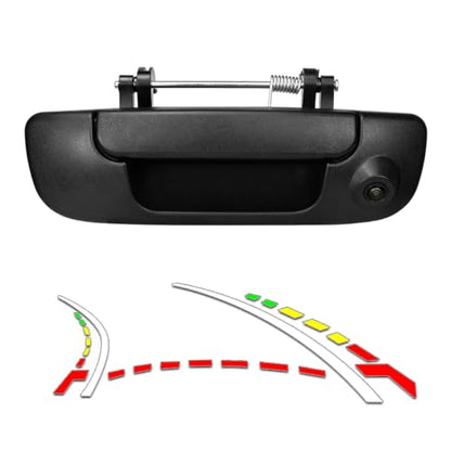 Tailgate Handle Reverse Backup Camera Replacement for Dodge Ram 2002-2008 Ram 1500, 2500, 3500, GreenYi AHD 720P Pickup Rear View Parking Camera with Trajectory Guideline
