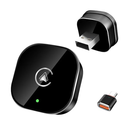 2026 New Wireless CarPlay Adapter for Apple iPhone ＆Android Auto 2 in 1, Mini USB CarPlay Dongle Wired to Wireless, Fast Connection, Compatible with iOS 10+ & Android 11+, Plug and Play (Black) - color: Black