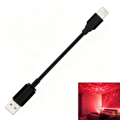 USB Star Projector Night Light, Adjustable Car Roof Star Light(Red) - color: red