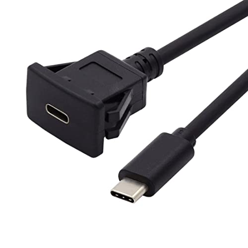 chenyang USB 3.1 Gen 2 10Gbps Flush Mount USB C Male to Female Extension Cable for Car Dashboard Panel Mount Waterproof Dustproof - style: USB 3.1 Type C