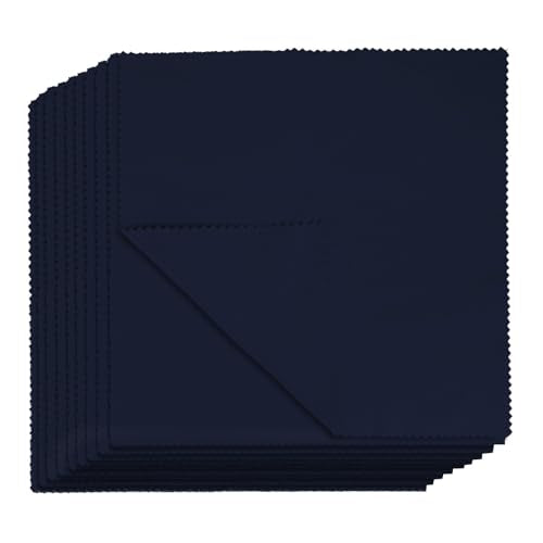 10PCS Suede Microfiber Cloths, 8"×8" Suede Cloth Cleaning Rags, Double-Sided Cleaning Cloths for Car LCD Display, Screens, Glasses, Lenses, Mirrors, Windows, Delicate Surfaces (Black)
