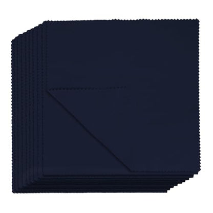 10PCS Suede Microfiber Cloths, 8"×8" Suede Cloth Cleaning Rags, Double-Sided Cleaning Cloths for Car LCD Display, Screens, Glasses, Lenses, Mirrors, Windows, Delicate Surfaces (Black)