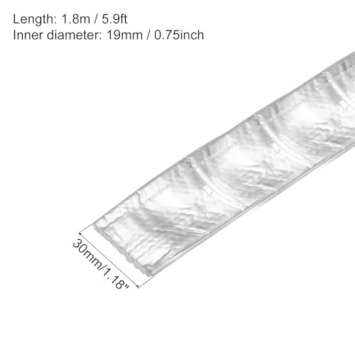 MECCANIXITY Heat Shroud Aluminized Sleeving 3/4" ID x 5.9FT Aluminum Metallic Fiberglass Heat Shroud for Fuel Lines Cables Electrical Wiring - size: 3/4" ID x 5.9FT