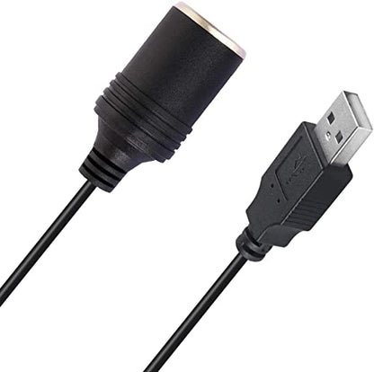 USB A Male to 12V Car Cigarette Lighter Socket Female Converter for GPS Dashcam and More-Black (0.6M/2Ft) - size: 0.6M/2Ft