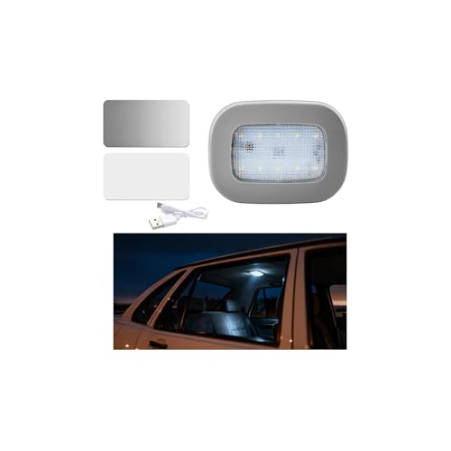 Car Interior Ceiling Roof Lights, 10LED Magnetic USB Rechargeable Vehicle Dome Lamp, Wireless Battery Powered Automotive Roof Lights, Universal for SUV Caravan Truck (Gray) - color: Gray