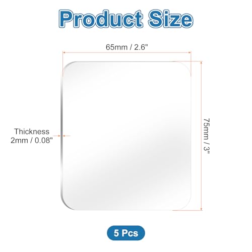 HARFINGTON 5pcs Sticky Gel Pads Double Sided Adhesive Pads Traceless Gel Mounting Pads Removable Washable Anti-Slip Gripping Pads for Car Home Office DIY Craft, Transparent