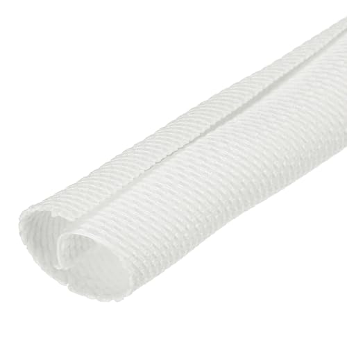MECCANIXITY Braided Wire Loom, 7ft(2 m) - 5/16"(8mm) Wire Split Braided Cable Management Sleeve Automotive Woven Mesh Split Loom Tubing for Multi-Cable Management, White - color: White, size: 7ft(2 m) - 5/16"(8mm)