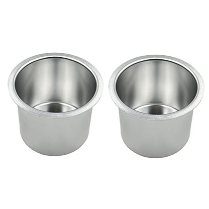 SEETOOOGAMES Jumbo Aluminum Drop-in Poker Table Cup Holder Insert (Pack of 2) (Silver) - color: 2pcs Silver