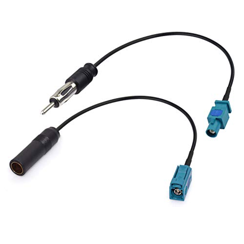 Bingfu Universal Vehicle Car Stereo FM AM Radio Antenna Adapter Cable (2-Pack) Fakra Z Male Female to DIN Plug Connector Cable for Car Stereo Audio HD Radio Head Unit CD Media Player Receiver - color: Antenna Adapter Kit