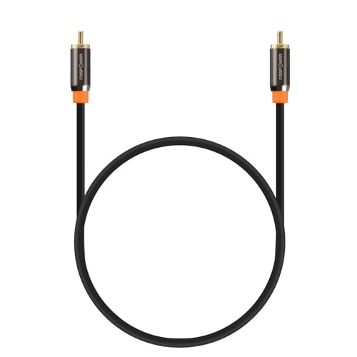 FosPower Digital Audio Coaxial Cable [24K Gold Plated Connectors] Premium S/PDIF RCA Male to RCA Male for Home Theater, HDTV, Subwoofer, Hi-Fi Systems - 10ft/2Pack - size: 10Feet-2Pack