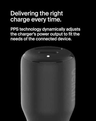 Belkin BoostCharge 42-Watt Dual Port Fast Car Charger w/30W USB-C&12W USB-A Ports,USB-C to C Cable Included for iPhone 17,17 Pro,Galaxy S26,S25,Pixel 10 & 9,Nintendo Switch 2 & More-Black (Pack of 6) - style: Car Charger + USB-C Cable, 6 Pack