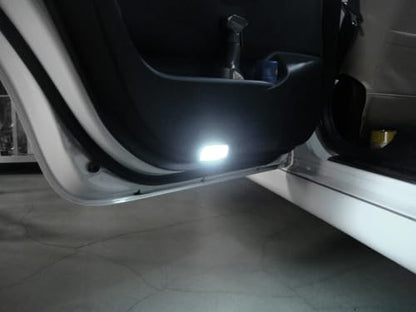 iJDMTOY Xenon White 18-SMD Full LED Under Side Door Courtesy Lights Compatible With Toyota 2022-up Tundra, 2023-up Sequoia, Compatible With Lexus 2024-up GX550, Replace OEM Single LED Lamp - style: White