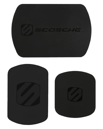 Scosche MAGRKI MagicMount Replacement Metal Plate Kit, Universal Metal Plates (Not Magnets) Required for Magnetic Phone Holders for Car, Compatible with Most Phones and Cases, Black - size: 3 Plates, style: Original