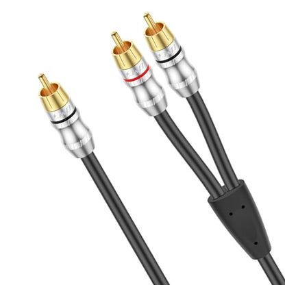 J&D RCA Cable, 1 RCA Male to 2 RCA Male Y-Splitter Digital Stereo Audio Cable Subwoofer Cord for Subwoofer, Home Theater, 3 Feet - size: 3 Feet