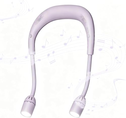 LED Reading Light with Bluetooth Speaker,Bendable Neck Light 2600mAh - color: Purple