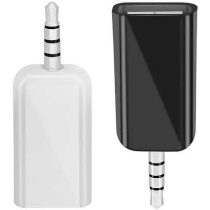 2 Pack AUX to USB Adapter, USB A Female to 3.5mm Male Audio Converter Jack Plug for USB Flash Drive U-Disk to Connect Car CD Player, Only Work for Car Auxiliary Port - Black+White
