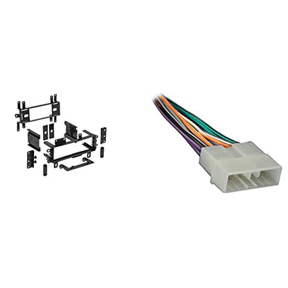 Metra 99-5700 Installation Multi-Kit for 1975-2000 Ford/Jeep/Lincoln/Mazda/Mercury Vehicles (Black) & Metra 70-1002 Radio Wiring Harness for Jeep/Eagle 1988-96 Power/4 Speaker - style: Kit + Wiring Harness