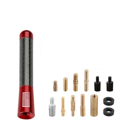 BESULEN 3.1 Inch Car Short Antenna, American Flag Design, Red - color: Red, size: 3.1 Inch