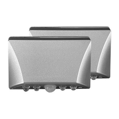 Silver Motion Sensor Night Light - Auto On/Off with PIR Detection, 3-Way Mount (Magnetic/Adhesive/Screw) for Front Door Keyhole, Hallway, Stairs, Cabinet in The Dark (Silver 2PC) - color: SILVER 2PC