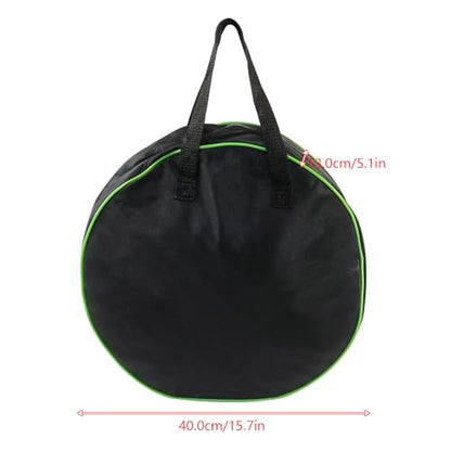 Klmnop 15.7 Inch Jumper Cable Bag - Round Waterproof Storage Bag, Organizer for EV & Garden Hoses (Black)