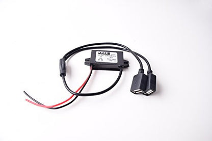 Car Hard Wire Charger, 12V to 5V Dual USB Female Port Charging Cable Direct Link Hard Wired Step Down Converter Power Supply for Dash Camera Car DVR GPS - color: Black 12V to 5V DUSB
