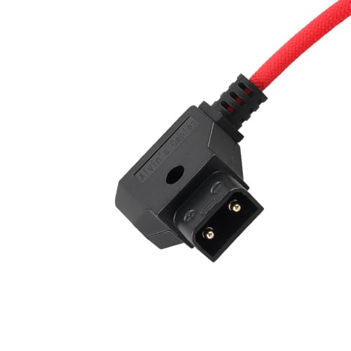 Alvin's Cables D-Tap to BMPCC 6K 4K Coiled Power Cable, Straight Weipu 2-Pin Female to D-Tap Male, Braided Ultra Flexible Coiled Cable for Blackmagic Pocket Cinema Camera 4K/6K/6K Pro, V-Mount, Red - color: Coiled Braided Red