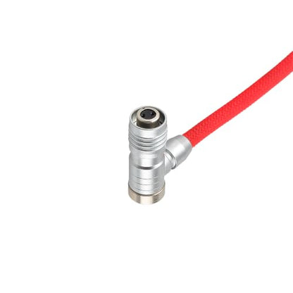 Alvin's Cables D-Tap to BMPCC 6K 4K Coiled Power Cable, Right Angle Weipu 2-Pin Female to D-Tap Male, Braided Ultra Flexible Coiled Cable for Blackmagic Pocket Cinema Camera 4K/6K/6K Pro, V-Mount, Red - color: Right angle Coiled Braided Red