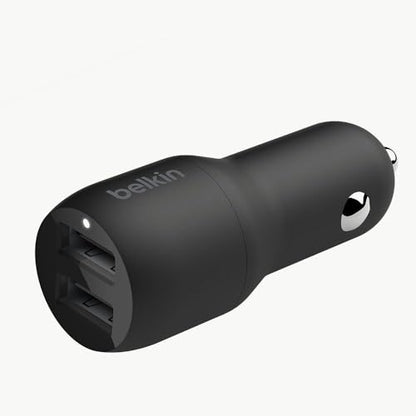 Belkin 24 Watt Dual USB Car Charger - 2 12W USB A Ports with Fast Charging for Apple iPhone 14, 14 Pro, 14 Pro Max, iPhone 13, 13 Pro, 13 Pro Max, Samsung Galaxy, AirPods & More - USB-C Charger - size: 24W (Pack of 2), style: Standalone