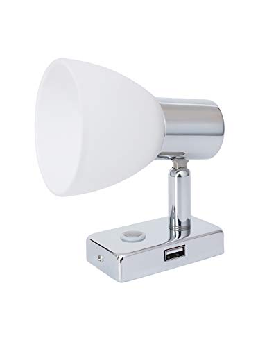 12V Reading Light LED RV Interior 3W with USB Port (5V/2A) Bedside, Designed for Reading, Boat, Yacht, and Caravan,Touch Switch Dimmable Warm One Pack (CH 1x D1-USB) - color: Chrome 1*D1 USB