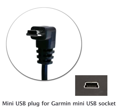 EDOTech USB-C to Mini USB Car Charger Power Cord for Garmin Nuvi Drive DriveSmart DriveAssist DriveTrack RV Auto Handheld Navigation GPS (2 Ft) - size: 2 Ft