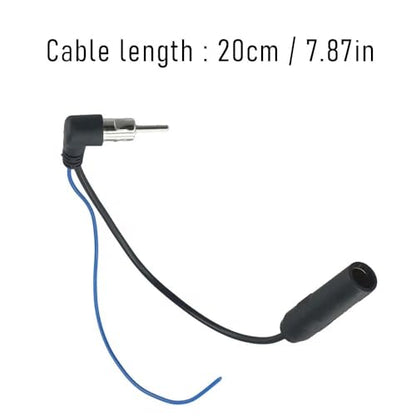Car Radio Antenna Extension Cable with Power Supply Booster Lead Wire DIN Plug Male to Female Adapter Connector for Car Stereo Head Unit Aftermarket Car Audio System AM FM Radio Receiver