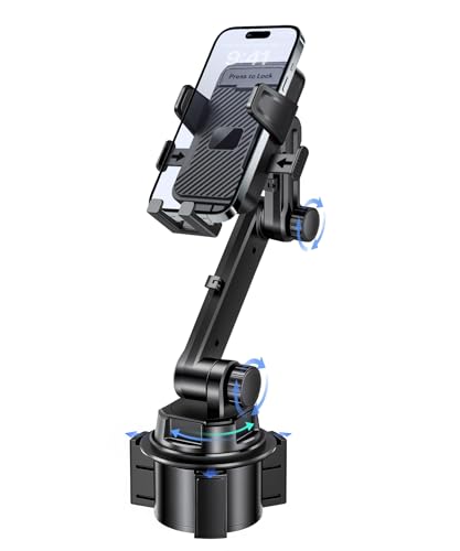 Cup Holder Car Phone Mount, Adjustable Holder for Car, Fits 4-7.2" Phones - color: Single Clamp