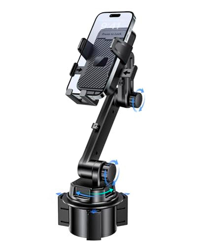 Cup Holder Car Phone Mount, Adjustable Holder for Car, Fits 4-7.2" Phones - color: Single Clamp