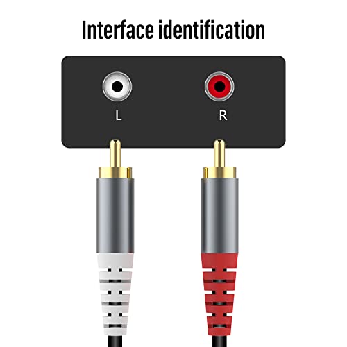 HIEbee RCA to 3.5mm AUX Cable, (1.5M/4.9Feet) 3.5mm 1/8 to RCA 2-Male Headphone Jack Adapter Y Splitter Premium Stereo Audio Cord for Smartphones, Tablets, HDTV,or MP3 Players, Speakers - size: RCA cable--1.5M