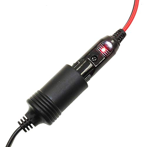 12V Cigarette Lighter Extension Cord 12FT -Car Charger Cigar Lighter Male Plug to Female Socket 16AWG Heavy Duty Extension Cable with LED Lights Extender for Air Compressor Pump and Tire Inflator 15A - size: 12FT-2PACK