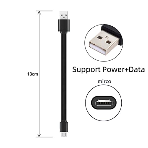 chenyang USB 2.0 Short Flat Cable, USB 2.0 Type A Male to Micro USB Male 4 Wires 5V 2A Charge Data Extension Silicone Cable 4 Wires 30AWG 13cm - style: USB 2.0 Type-A to Micro USB