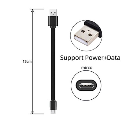 chenyang USB 2.0 Short Flat Cable, USB 2.0 Type A Male to Micro USB Male 4 Wires 5V 2A Charge Data Extension Silicone Cable 4 Wires 30AWG 13cm - style: USB 2.0 Type-A to Micro USB