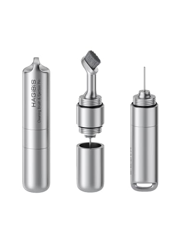 Hagibis SIM Card Ejector Tray Removal Tool with Cleaning Brush, 2 in 1 EDC Portable Keychain Eject Pins Reset Needle Opener Cleaning Pen for iPhone Airpods Pro (CP02) - color: CP02