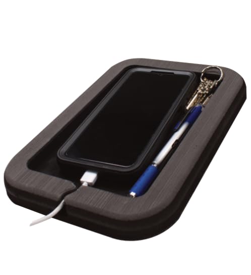 Boat Dashboard Utility Pad with Peel and Stick Adhesive Back, 2-Layer Durable EVA Foam Dash Cove holds loose items such as Keys, Fishing Tools, Smartphones, Pump Out Tokens (Charcoal + Black) - color: Charcoal + Black