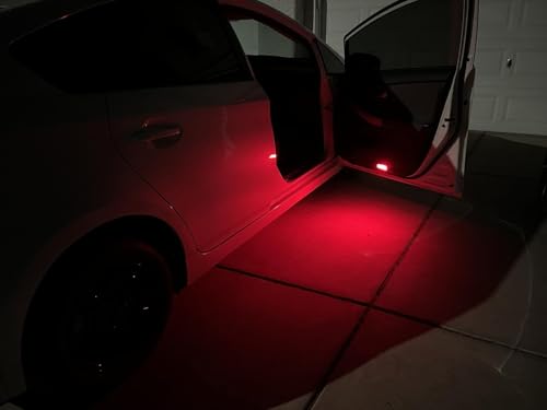 iJDMTOY Brillian Red 18-SMD Full LED Under Side Door Courtesy Lights Compatible with Toyota 2022-up Tundra, 2023-up Sequoia, Compatible with Lexus 2024-up GX550, Replace OEM Single LED Lamp - style: Red